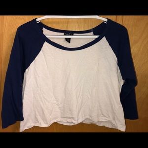 Rue 21 Blue and White Crop Top
